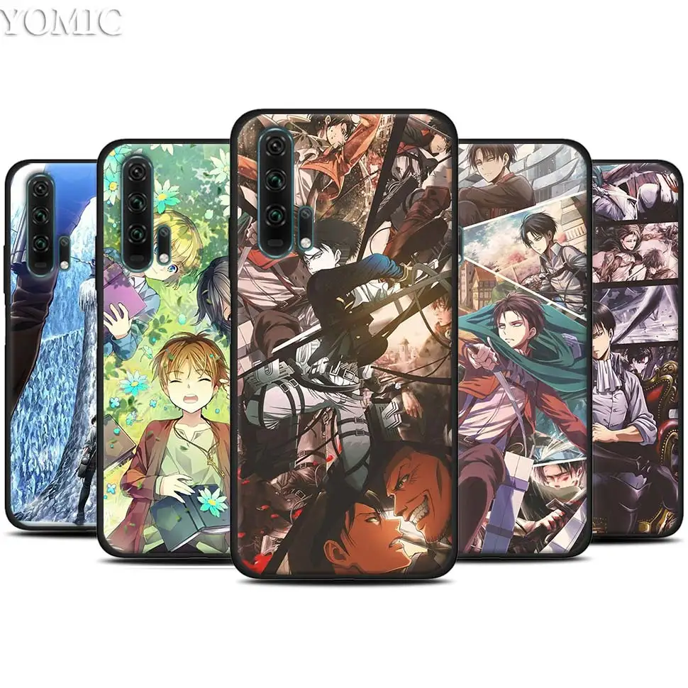 

Anime Japanese attack on Titan Black Silicone Case for Huawei Honor 20 Pro 10 20 Lite 20i V20 8X 8C 8A 8S Play Enjoy 9e 9s Case