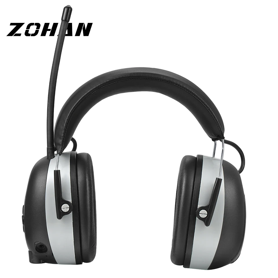 ZOHAN Digital AM/FM Stereo Radio Ear Muffs NRR 24dB Ear Protection for Mowing Professional Hearing Protector Radio Headphone ZOHAN Digital AM/FM Stereo Radio Ear Muffs NRR 24dB Ear Protection for Mowing Professional Hearing Protector Radio Headphone
