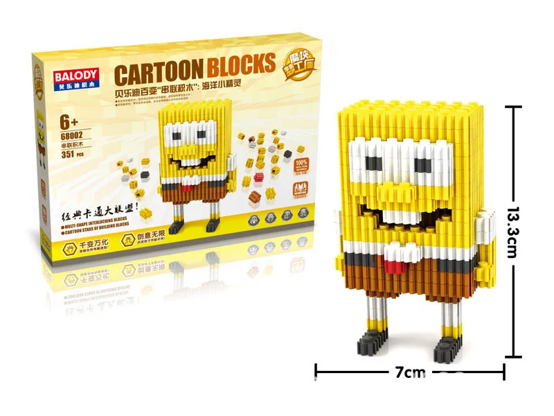 

SpongeBob minifigures minecraft building Blocks Sponge Bob Sponge Water Patrick Star SquarePants Toy Doll Kids Toys Action 0828