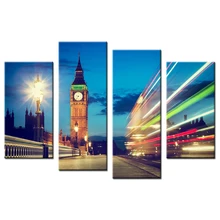 Wall Decor Canvas Art Pictures Print With London Big Ben Clock Tower Lights Building Home Dceoration Art Custom Print Canvas
