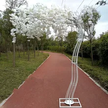 2,6 м белая вишня цветущее дерево римская колонная дорога свинцовая симуляция вишни цветок с железной аркой рамка для свадебных вечерние реквизит
