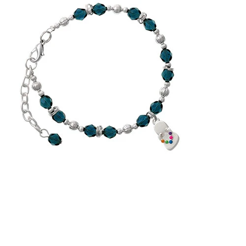 Multicolored Flip Flop Navy Blue Beaded Bracelet