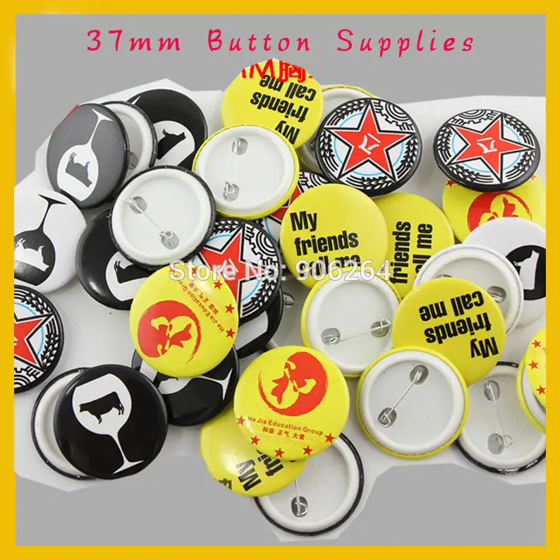 

37mm 100 Sets Soft Rubber Fridge Badge Button Supply Materials for l Badge Button Maker