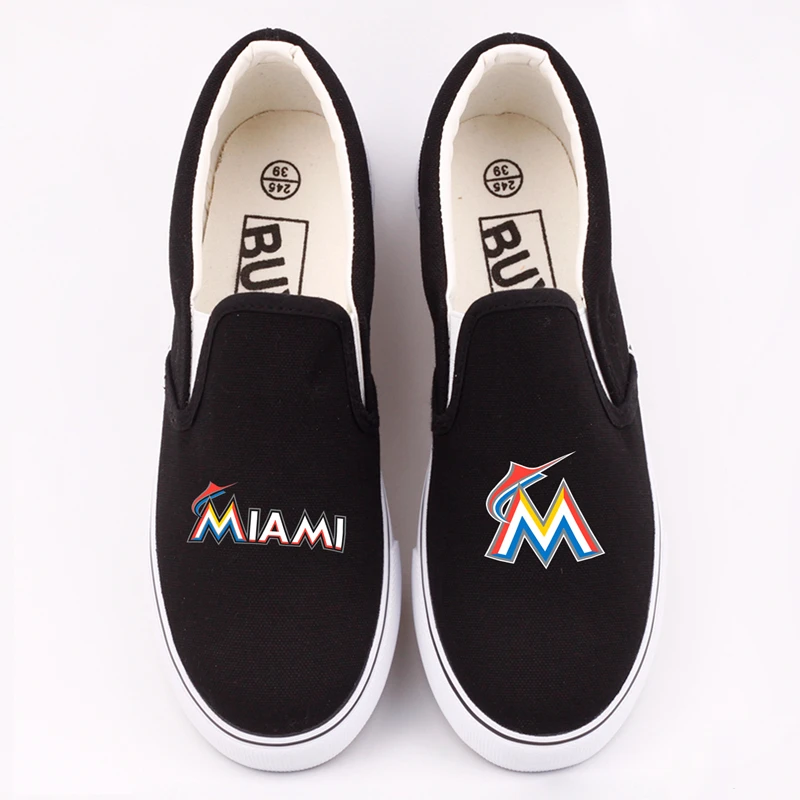 

Summer Women Shoes Printed America Florida State Team Lazy Shoes Black White Platform Casual Loafers Slip On Femme Sapato