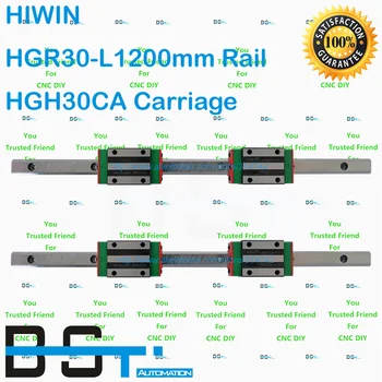 

New Original HIWINHGR25 Linear Guide 30mm 2pcs HGR30 -L1200mm Linear rail with 4pcs HGH30CA Narrow Linear Carriage Block