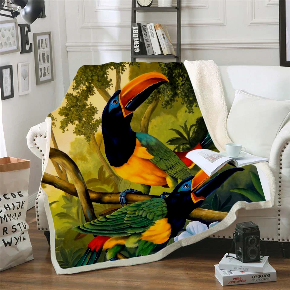 Plstar Космос разноцветный попугай brid одеяло 3d печать одеяло на искусственном меху на кровати дети девушки цветок домашний текстиль Dreamlike стиль-13