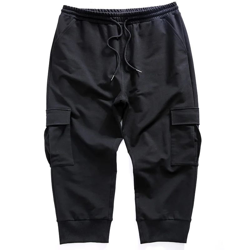 summer Plus Size xxl 6xl Men Black Beam foot pocket pants Baggy Cargo