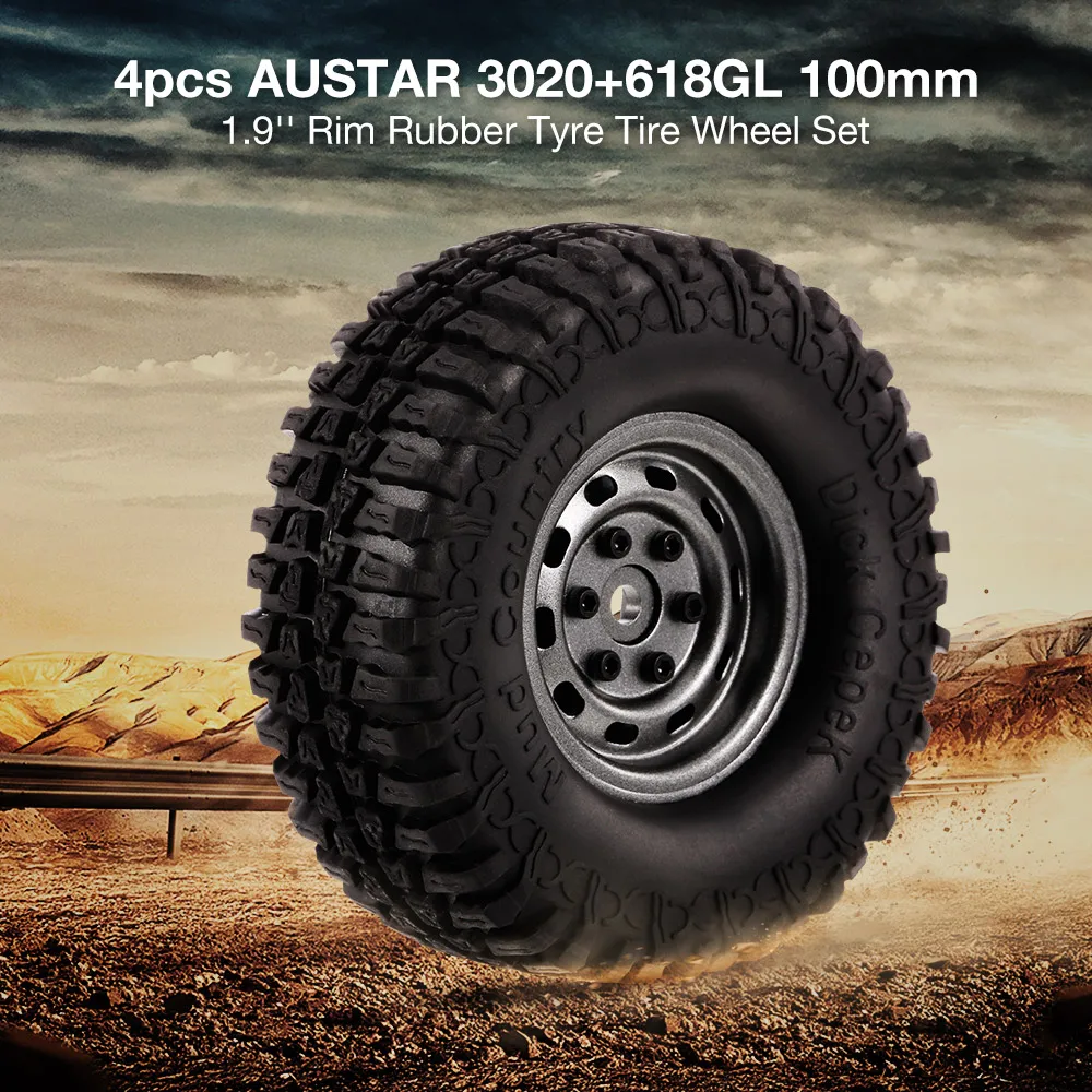 4 шт. 3020 + 618GL RC шины гусеничный 100 мм 1 9 ''обод резиновая шина для колеса 1/10 HSP HPI