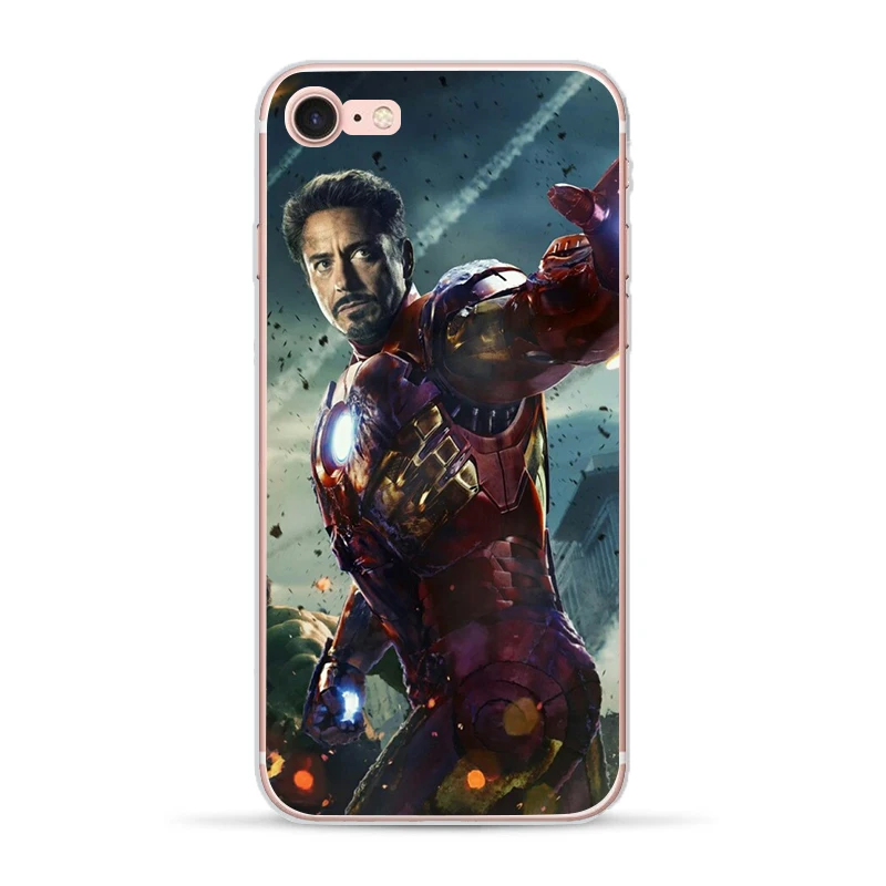 Marvel Мстители для Apple iphone 7 8 X XR XS MAX 6 6S Plus чехол 5 5S SE чехол для телефона мягкий ТПУ чехол Железный человек оболочка Человек-паук - Цвет: 21