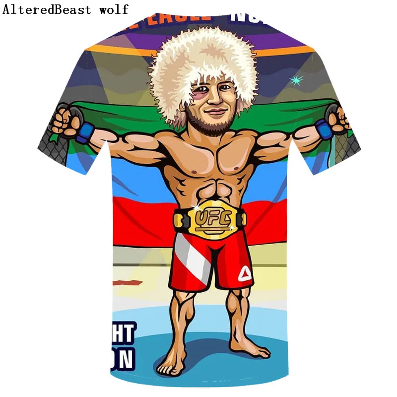 2019 Khabib Мужская 3D футболка Повседневная Орел khabib Nurmagomedov крутая Футболка свободная