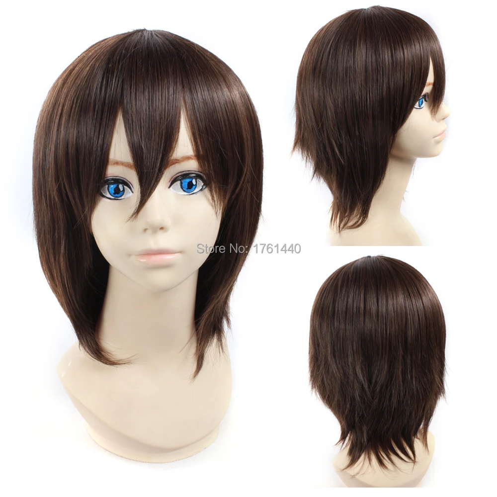 Free Shipping Short Cheap Men Synthetic Hair Brown Factory Price Peluca Perucas Anime Cosplay Wigs | Тематическая одежда и
