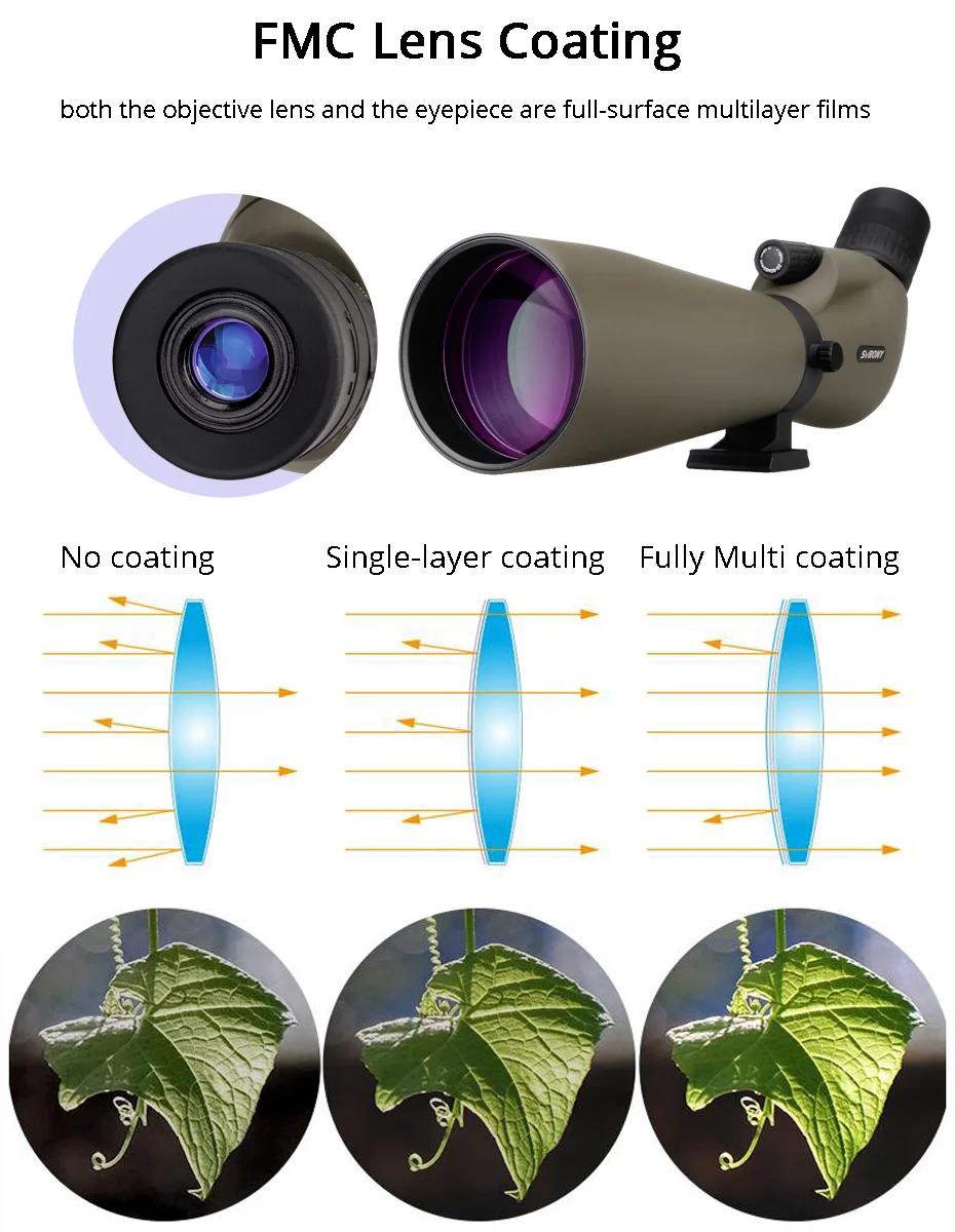 Visando o Escopo Telescópio à Prova Água com Tripé para Caça Arco e Flecha Observação de Aves Svbony Zoom Monocular Telescópio Multi-revestido Óptica Refrator Spyglass Dwaterproof Tiro 20-60x80 5 High Quality Esporte e Lazer