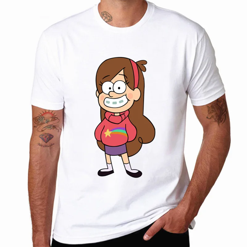 

Printing Gravity Falls T shirt Summer Casual O Neck Short Sleeve Unisex Cartoon Mabel tshirt men top tee