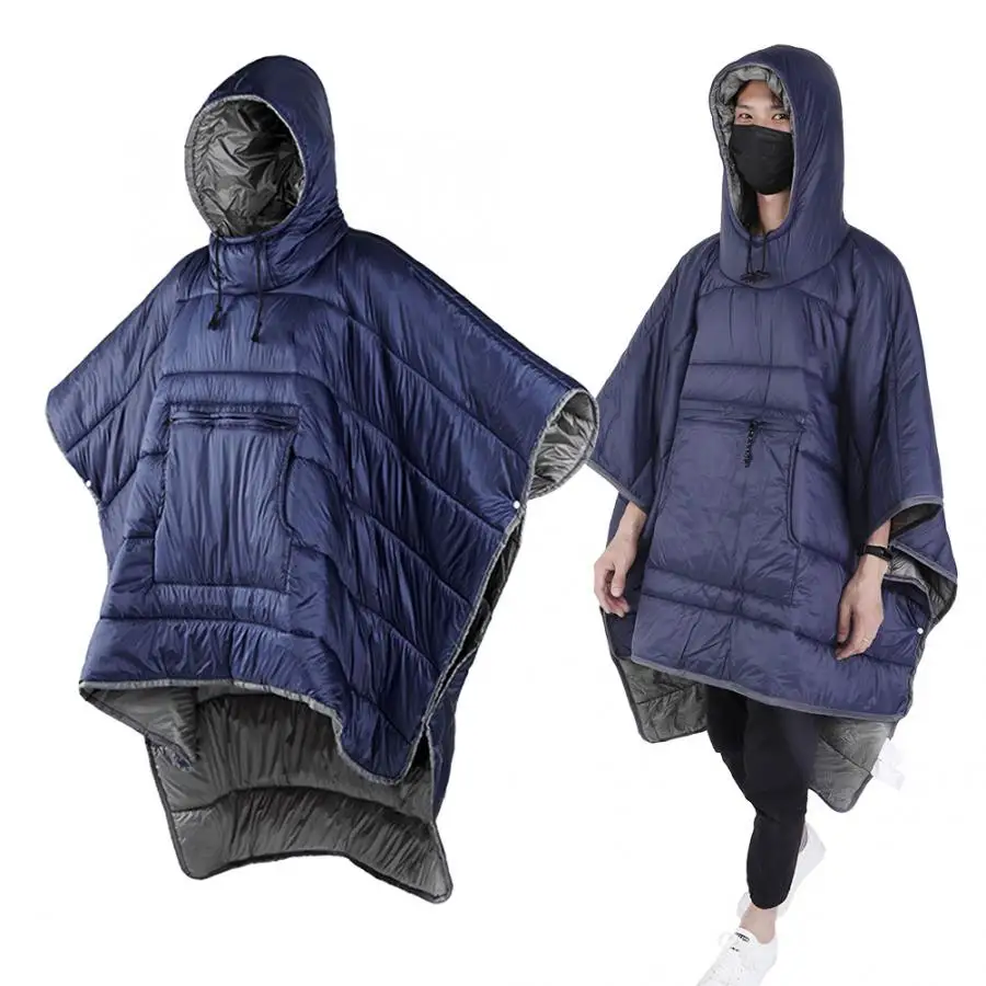

Outdoor Wearable Cloak Sleeping Bag Winter Plus Quilt Warm Camping Travel Sleeping Bag Water-resistant Hooded Cloak