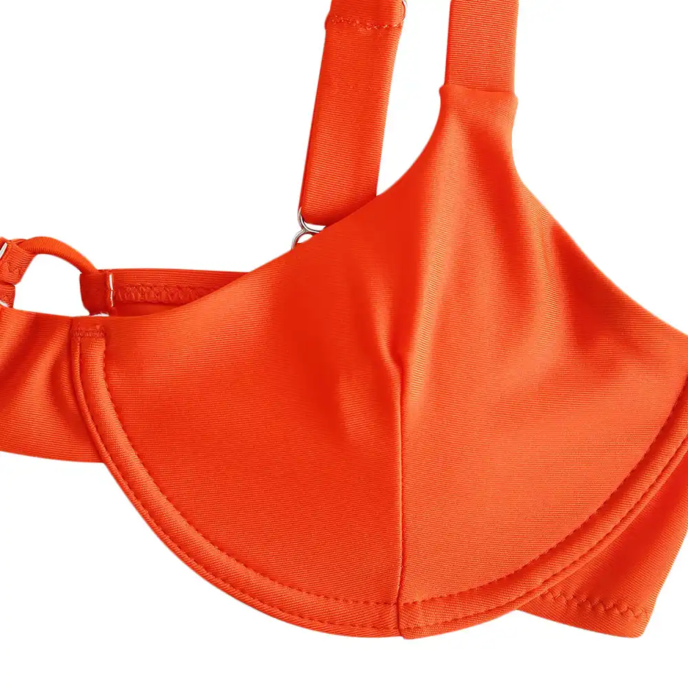 zaful tie underwire balconette bikini set