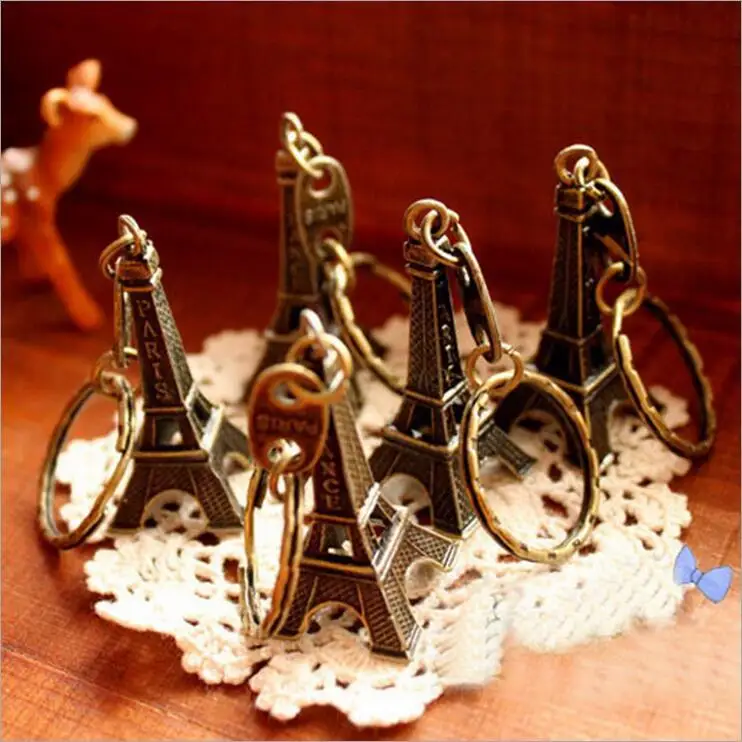 

1PC Iron Tower Pendant Keychain Retro Zinc Alloy Key Chain Fashion Tower Metal Crafts Party Favors Birthday Gifts Souvenir