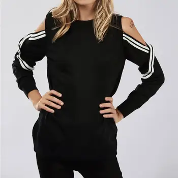 

2019 spring and autumn Europe And The United States New Women's Body Slim Off Shoulder Long-Sleeved Knit Top Wearing a Bottoming