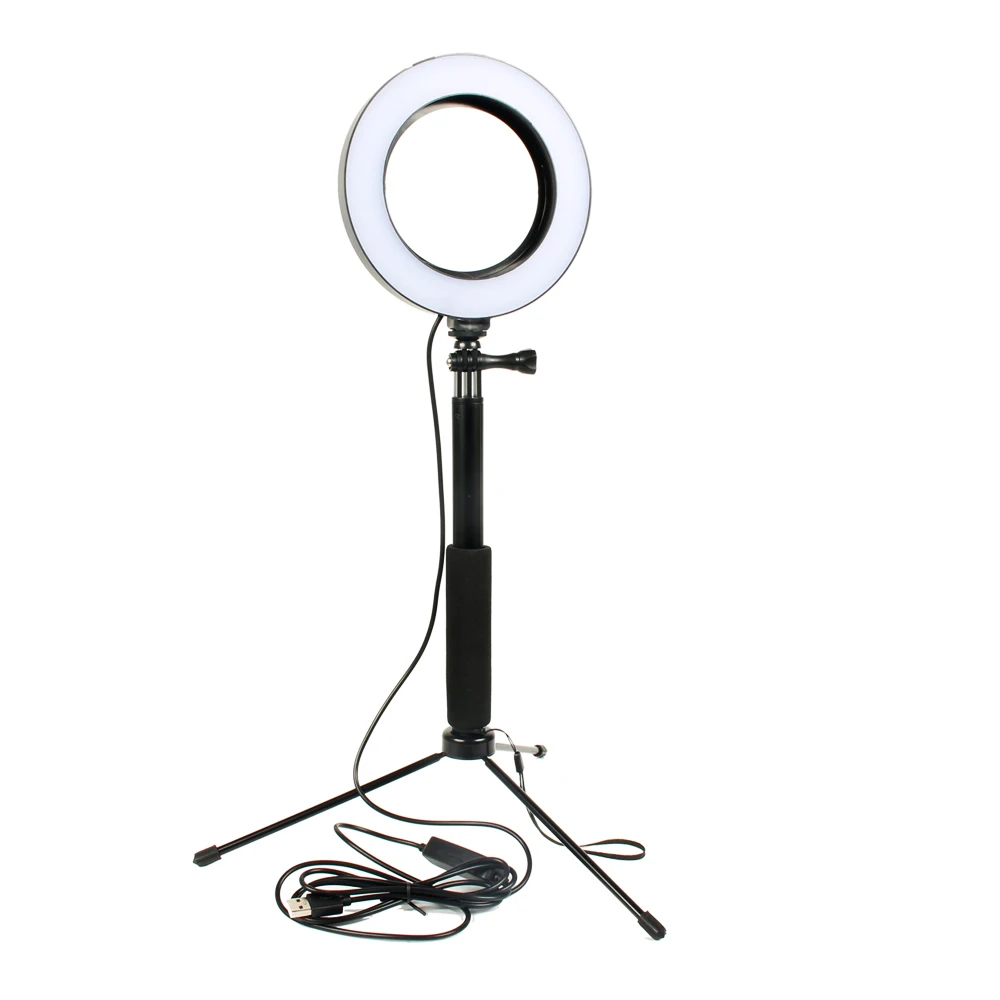

Dimmable LED Studio Ring Light With Tripod Selfie Stick Phone Camera Photo USB Plug Photo Studio Fill Light Lamp