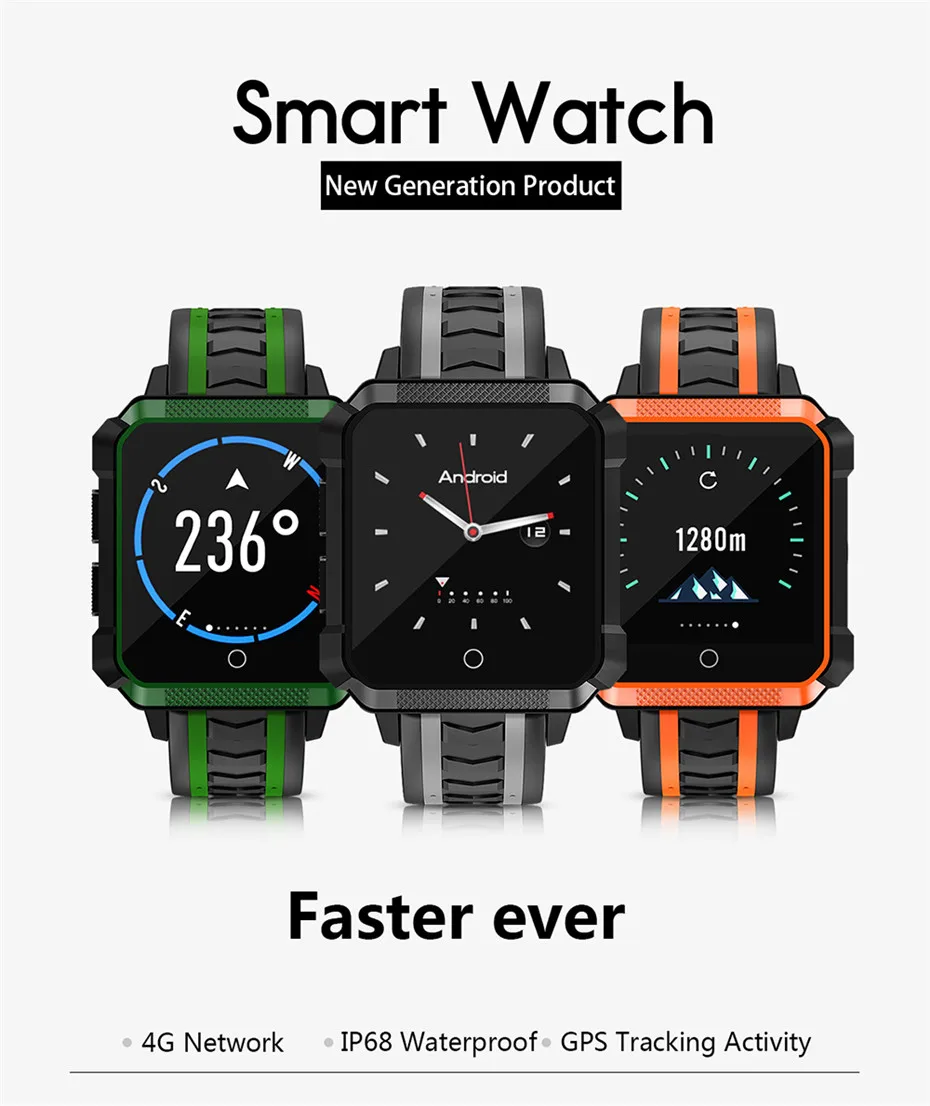

SZMUGUA Smart Watch Men Waterproof GPS Android SmartWatch 4G 1G RAM 8G ROM WiFi Smartwatch Waterproof Ip68 Sport Watch