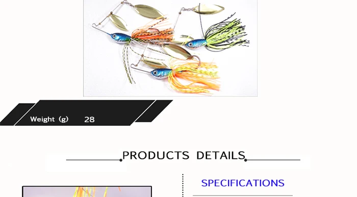 Fishing Lure Spinnerbait Spinners bait spoons 28g Lead head Metal Lures Pesca Artificial Baits Fishing Gear (2)