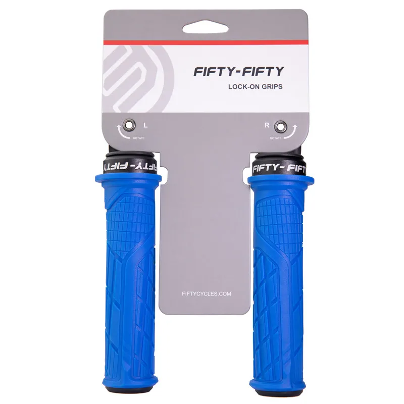 FIFTY-FIFTY MTB велосипедные рукоятки, противоскользящие резиновые составные велосипедные рукоятки, рукоятки для горного велосипеда, рукоятки для горного велосипеда - Цвет: Тёмно-синий