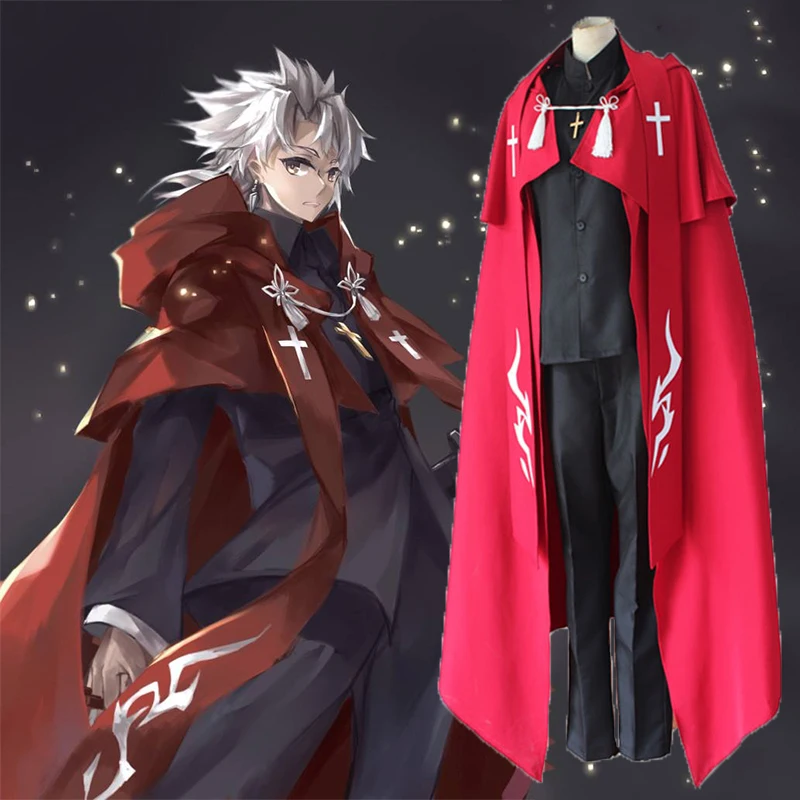 Аниме Fate Apocrypha Косплей костюмы Shirou Kotomine Костюм священник Униформа Хэллоуин
