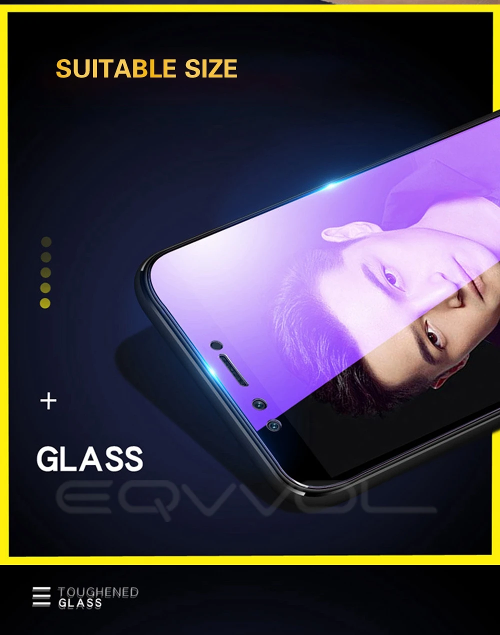 Eqvvol полное покрытие, фиолетовый светильник, закаленное стекло для huawei Honor 8, 9, 10, 8X MAX Play, Защита экрана для Honor Note 10, 8, V10, пленка