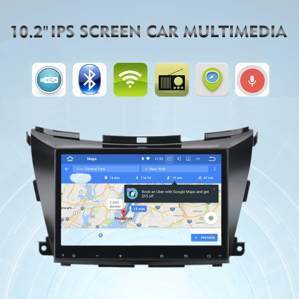 Cheap 1 din Car Radio GPS Android 9.0 for Nissan Murano Z52 DVD Player 2015 2016 2017 10.2" IPS 2.5D Screen Auto Stereo 360 Camera RDS 1