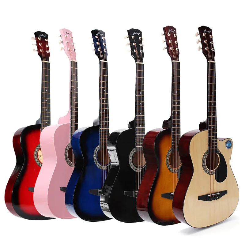 Cebra 6 colores 38 pulgadas madera Folk Guitarra acústica bajo Guitarra ukelele con funda bolsa para amante de instrumentos musicales Cebra 6 colores 38 pulgadas madera Folk Guitarra acústica bajo Guitarra ukelele con funda bolsa para amante de instrumentos musicales
