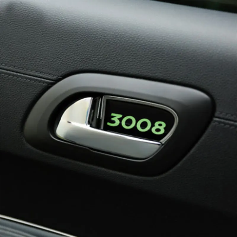

Zlord Interior Car Door Handle Bowl Sticker Car Inner Handle Bowl Sequins Trim Stickers for Peugeot 3008 2013 2014 2015