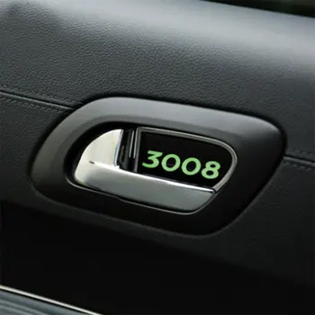 

Zlord Interior Car Door Handle Bowl Sticker Car Inner Handle Bowl Sequins Trim Stickers for Peugeot 3008 2013 2014 2015