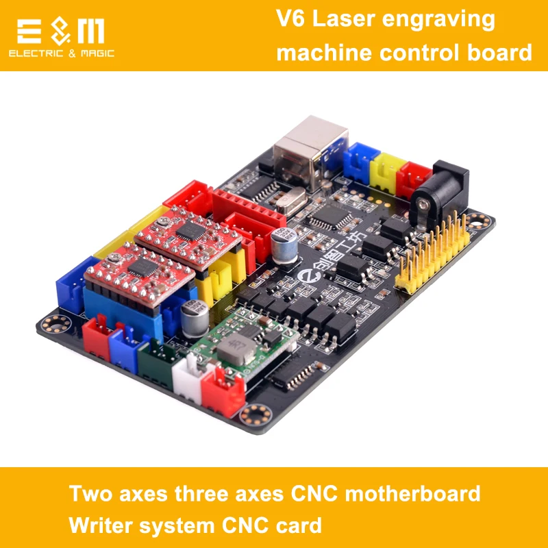 

V6 Laser Engraving Machine Control Board DIY Two Axes Three Axes CNC Motherboard Writer System CNC Card