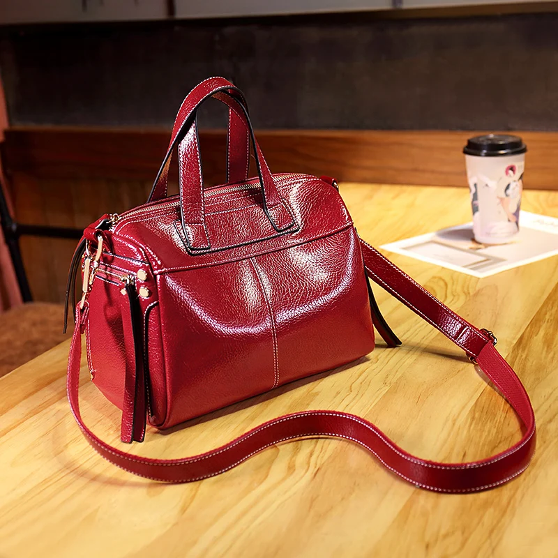 Bolsa de Couro Genuíno para Mulheres Bolsas de Ombro Crossbody Bolsas Femininas Mensageiro Marca Feminina Novo T48