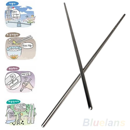 

NEW 2 Types Chinese Style Thread Stylish Non-slip Design Stainless Steel Chop Sticks Chopsticks Environment Hollow BIE9
