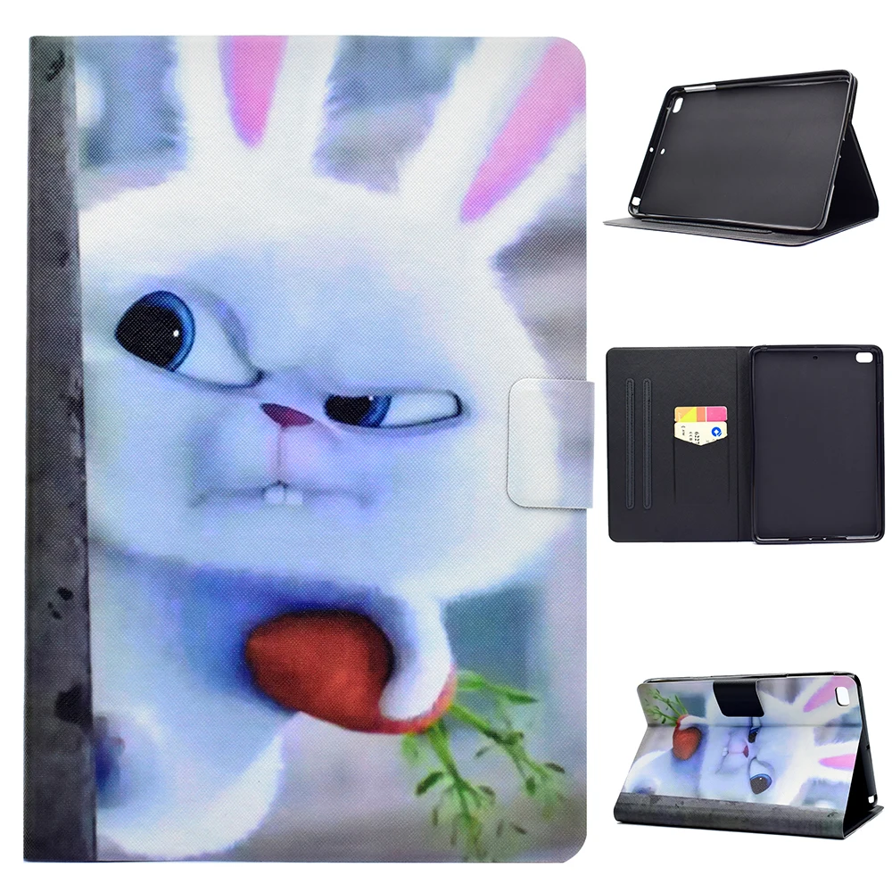 Чехол для кошек, собак, кроликов и слонов Для Apple Ipad Mini 1 2 3 4 mini1 mini2 Mini4 Mini3 Tablet PU кожаный чехол для карт + ручка