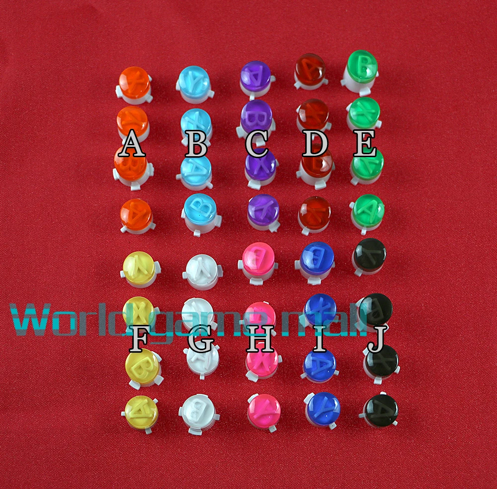 

For Xbox One 1 Wireless / Wired Controller 8 Colors ABXY Buttons with Letters Mod Kit