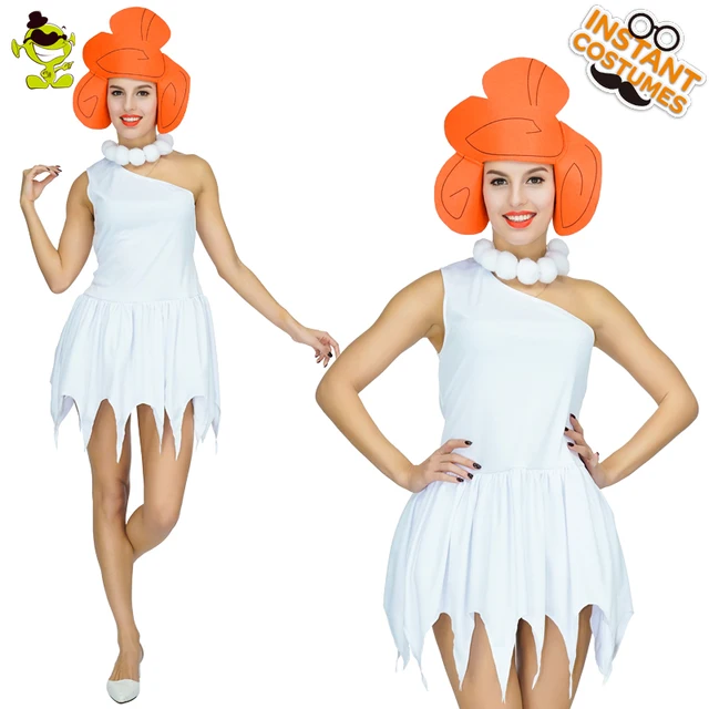 Adult Women Pretty Wilma Flintstone Cospaly Costume Carnival Party ...