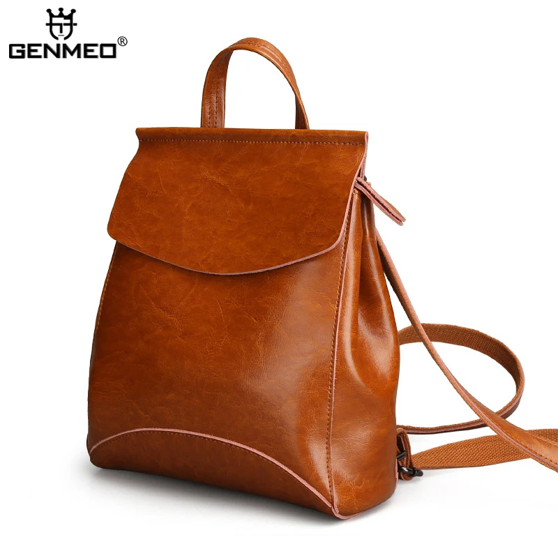 

New Arrival Genuine Leather Backpack Can be a Shoulder Bag Womens Cow Leather Multi Function Backpacks Bolsa