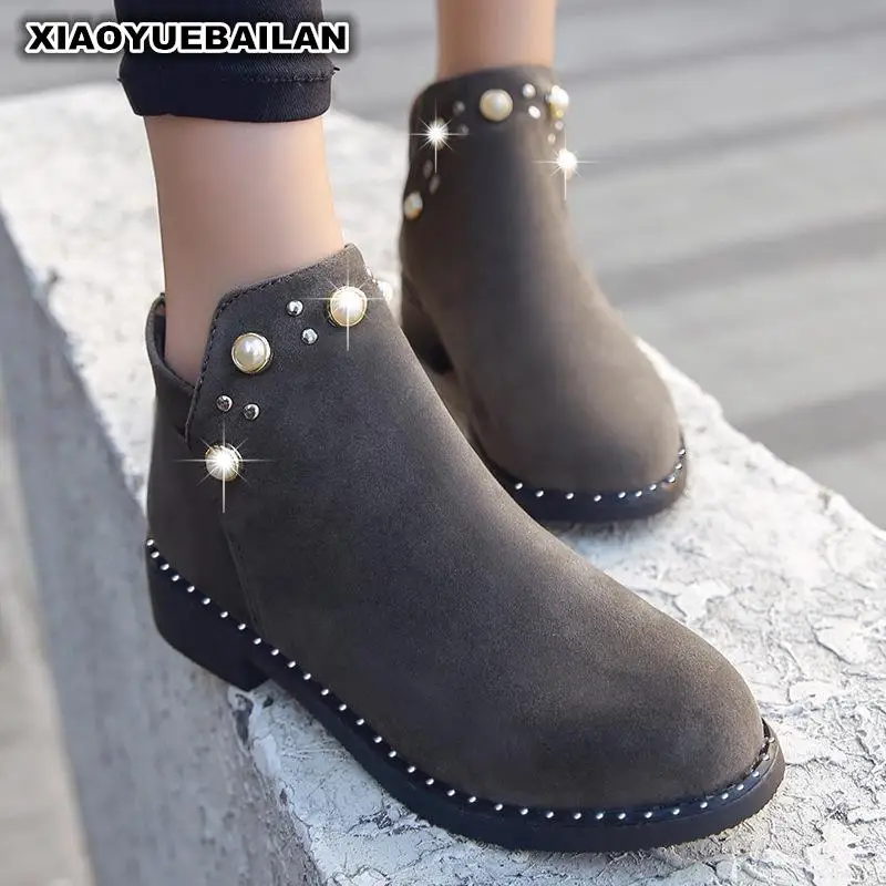 

2017 Autumn And Winter Fashion Boots With Thick Warm All-match boots