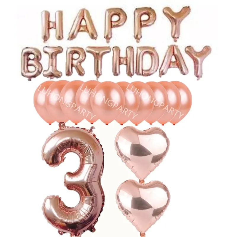 1 комплект, милые воздушные шары из фольги с Микки и Минни Маус, украшения для дня рождения, гелиевые шары, розовые шары с Минни, LUHONG - Цвет: Rose Gold 3