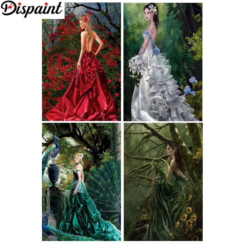 

Dispaint Full Square/Round Drill 5D DIY Diamond Painting "Character beauty" 3D Embroidery Cross Stitch 5D Home Decor Gift