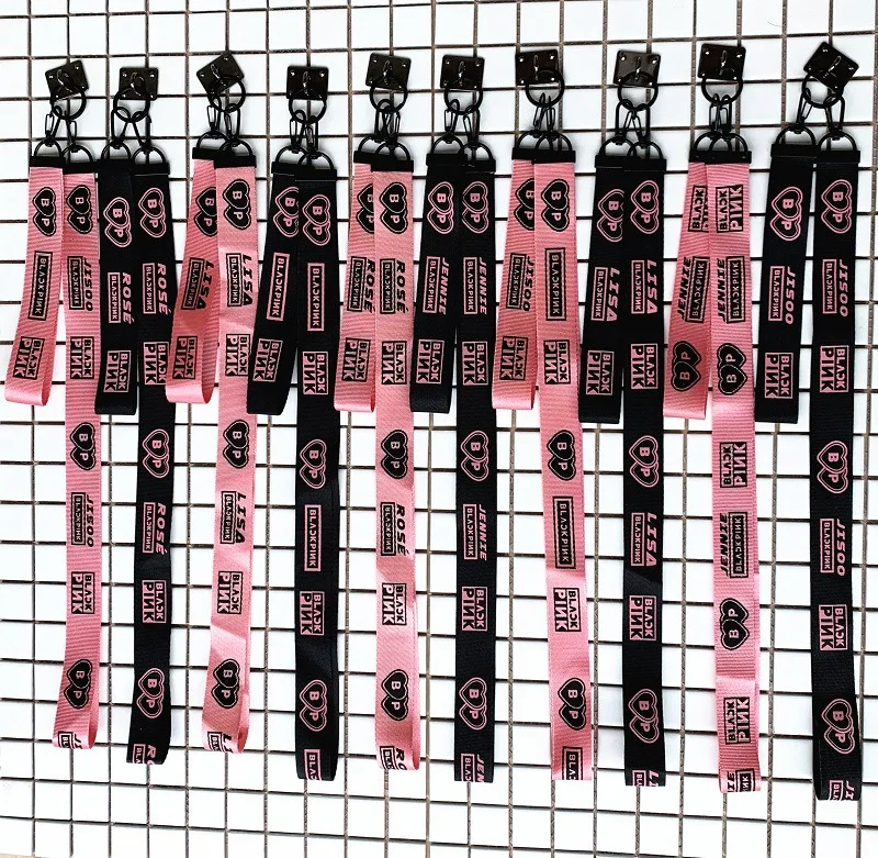 

Kpop Blackpink Balck Pink Lisa Rose Jennie Jisoo Phone Strap Key Ring Pendant Lanyards Long With Short Rope K-pop