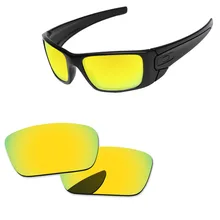 Polycarbonate-24K Золотые Зеркальные Сменные линзы для топливных элементов Солнцезащитные очки Рамка UVA и UVB Защита