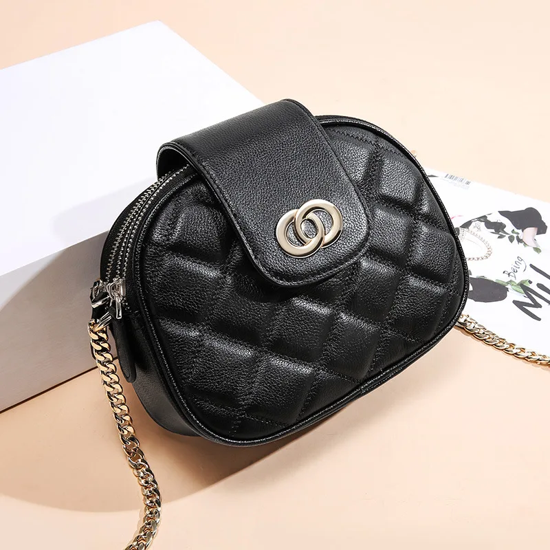 

High Quality Luxury Genuine Leather Female Flap Bags Single Shoulder Bag for Women Cow Leather Crossbody Bag Lady Messenger Bag