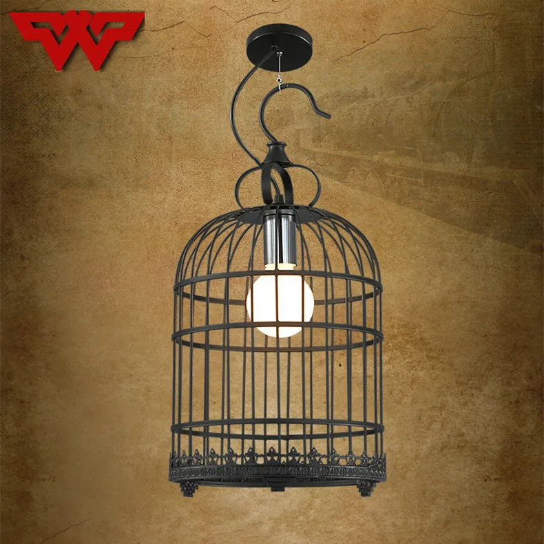 

American country wrought iron bird cage lamp bar creative personality bar decoration retro chandelier industrial cafe lights