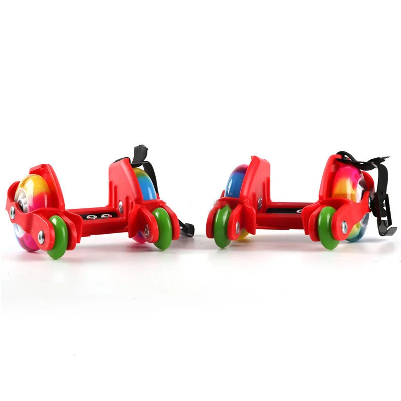Для взрослых детей светодиодный мигающий роликовые коньки обувь с горячим колесом спортивные пятки коньки роликовые туфли роликовые коньки - Цвет: 4 wheel red