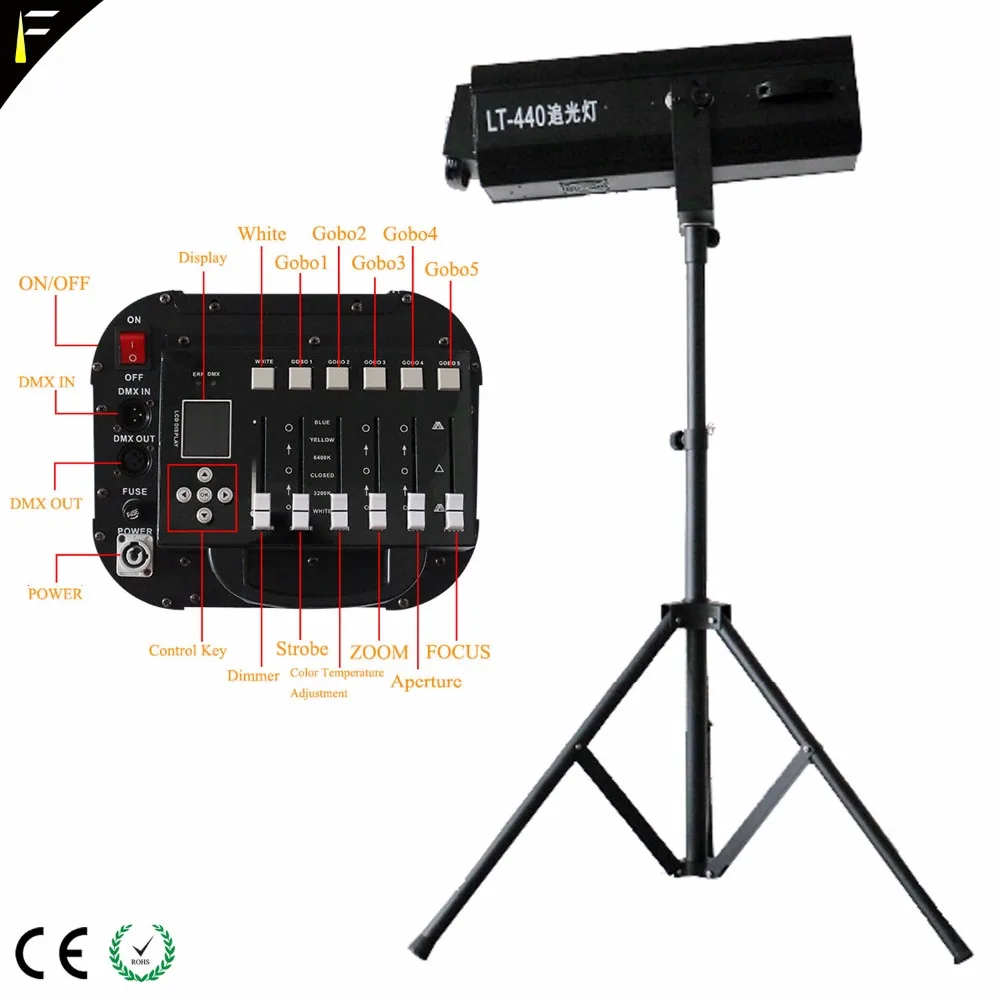 Stage Follow Spot Light 440w With LED Display DMX512 Followspot Lights Large Show Equipment