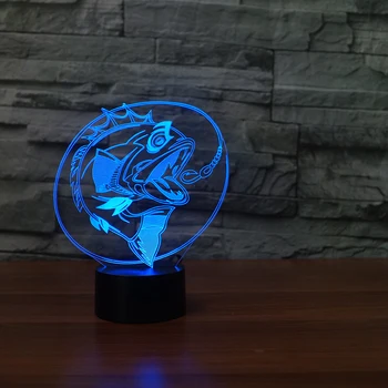 

3d Lamp 7 Color Go Fishing Led Night Lamps For Kids Touch Led Usb Table Lampara Lampe Baby Sleeping Nightlight 3d Light Fixtures