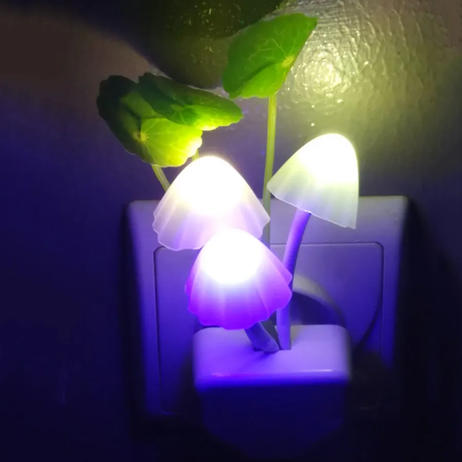 

Thrisdar LED explosion color colorful mushroom lamp energy saving led lighting control induction night light plug
