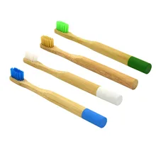4 шт зубная щетка из натурального бамбука биоразлагаемая деревянная Экологичная зубная щётка с крафт-коробкой(хаки, зеленый, синий и белый